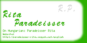 rita paradeisser business card